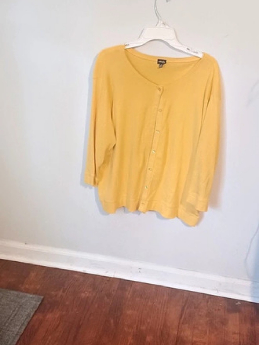 Rafaella Yellow Button Front Top Size 2X Like New